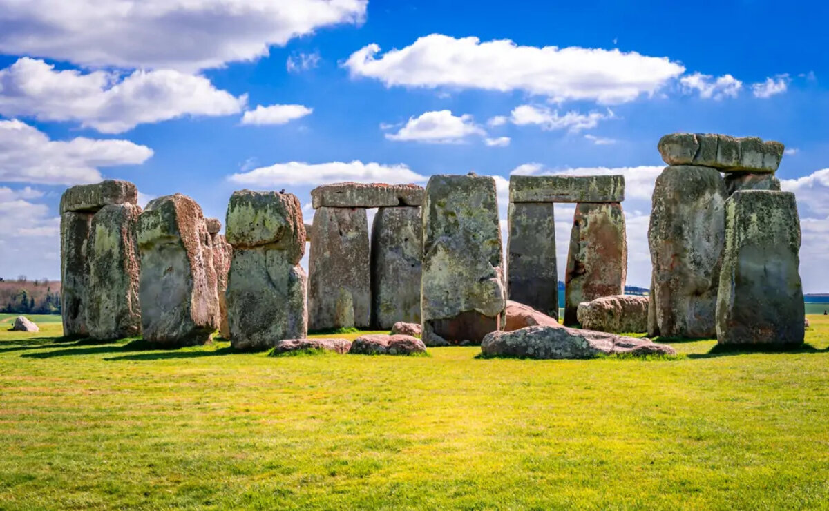 Tourism attraction Stone Henge, an ancient prehistoric stone monument in England