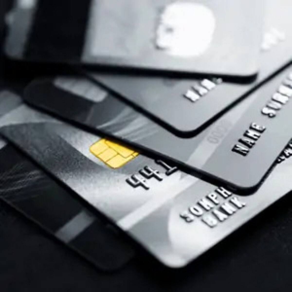 Multiple bank cards on top of each other