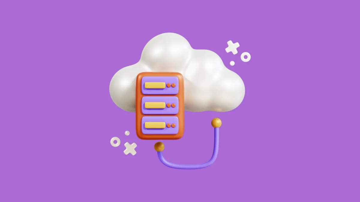 Cartoon of cloud with machinery images surrounding