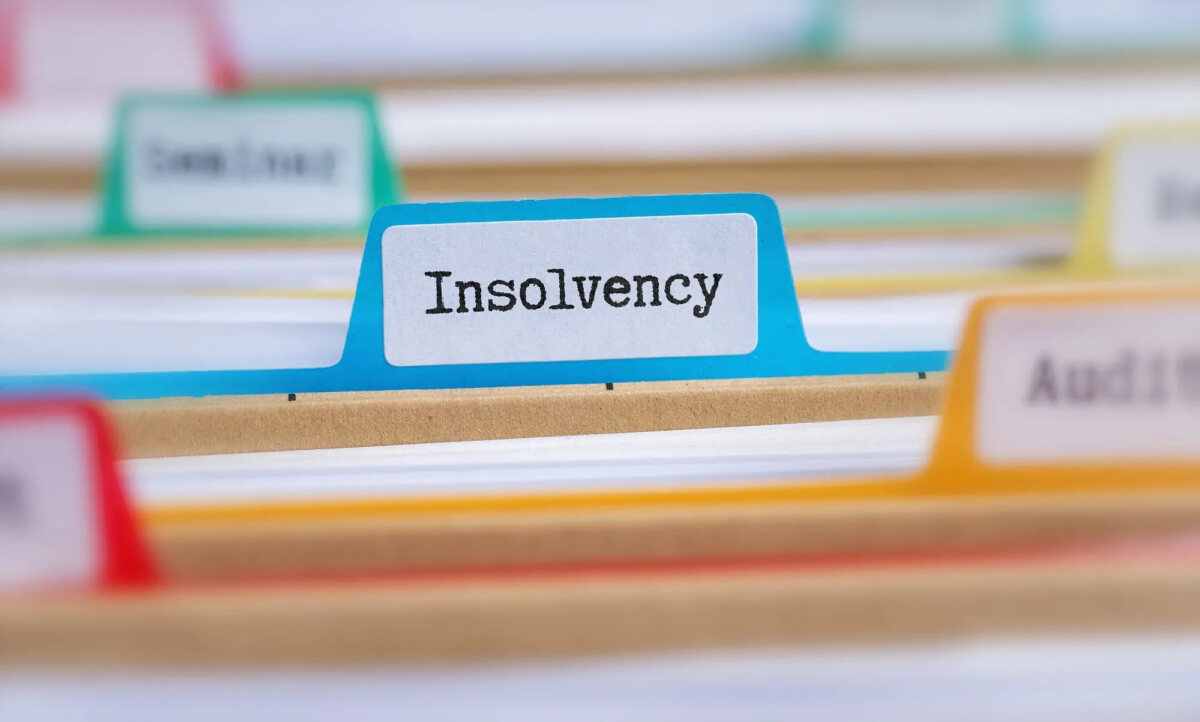 File folders with a tab labelled 'Insolvency'