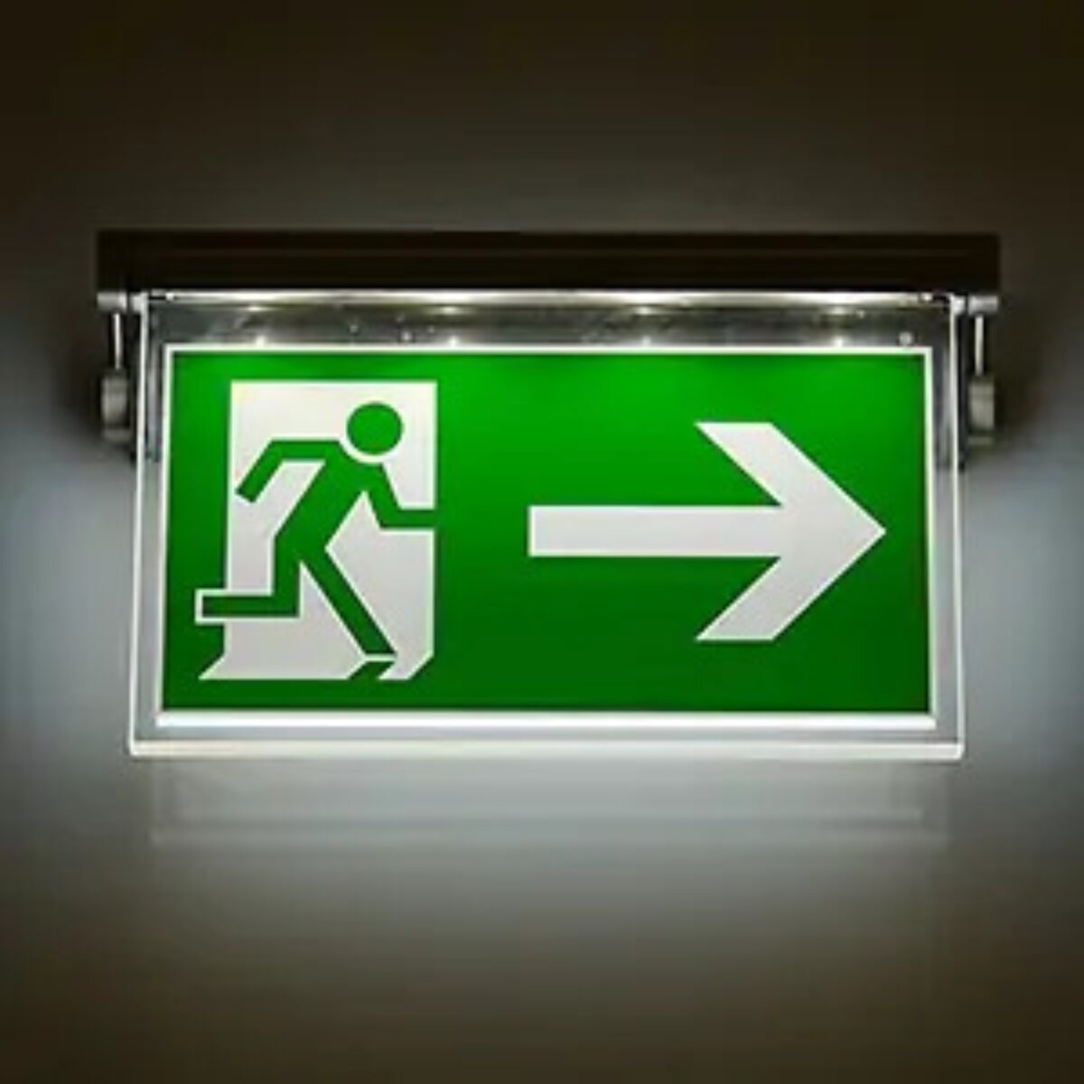 Lit-up exit sign