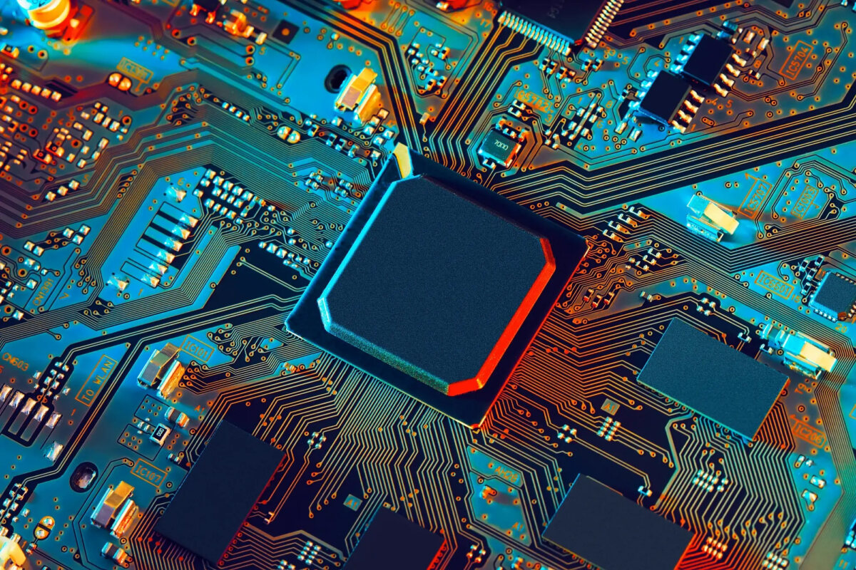 Close-up of microchip
