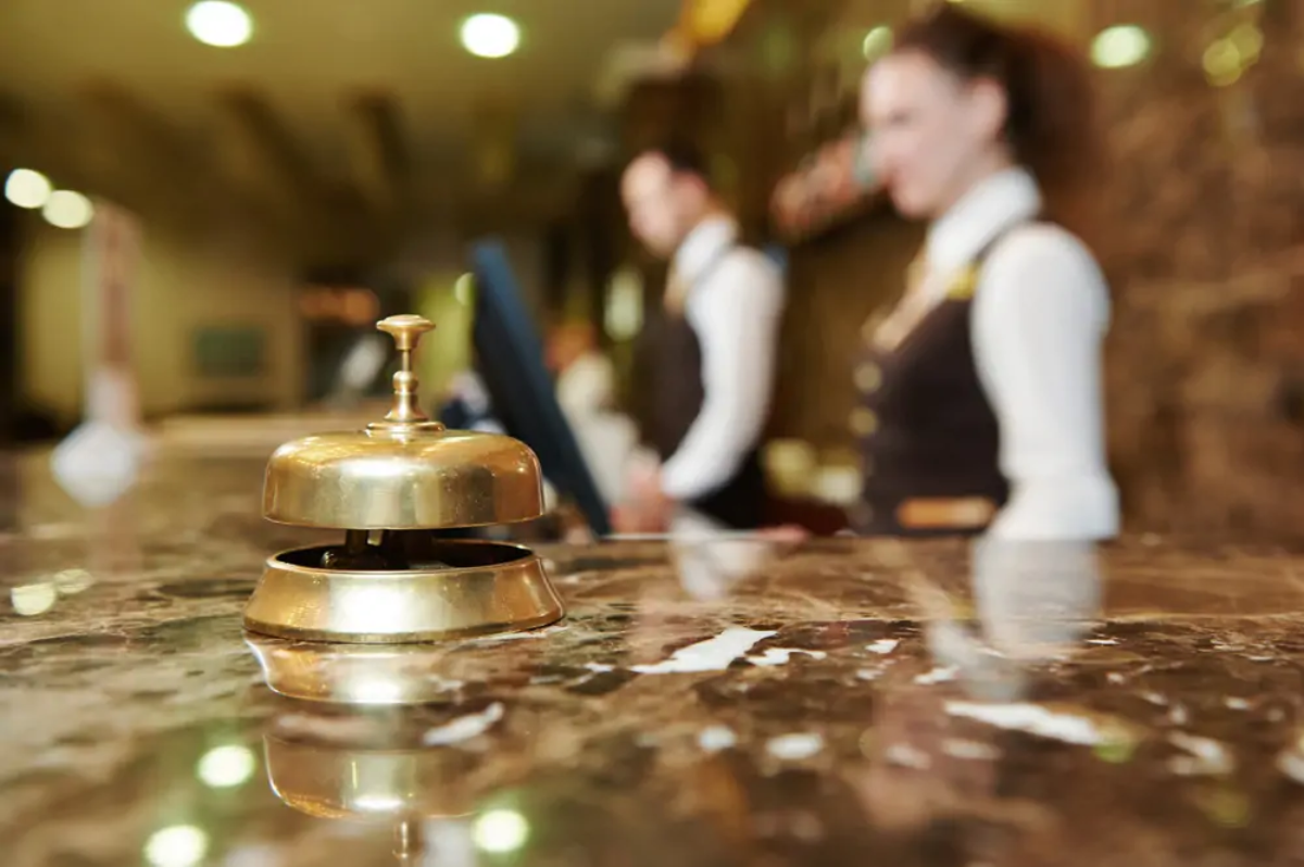 Bell on hotel reception desk