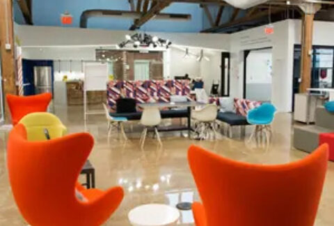 Interior of modern collaborative office