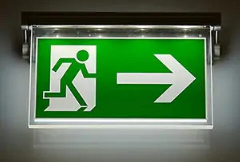 Lit-up exit sign