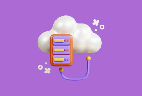 Cartoon of cloud with machinery images surrounding