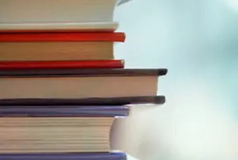 Close-up of a stack of books
