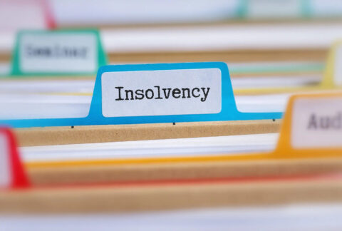 File folders with a tab labelled 'Insolvency'