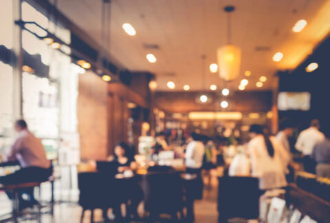 Out-of-focus image of coffee shop
